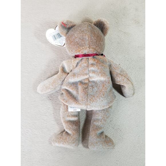 Ty Beanie Signature Bear 1999 w/ Tag 8" Plush Stuffed Tan Animal Nursery Decor - Picture 9 of 12